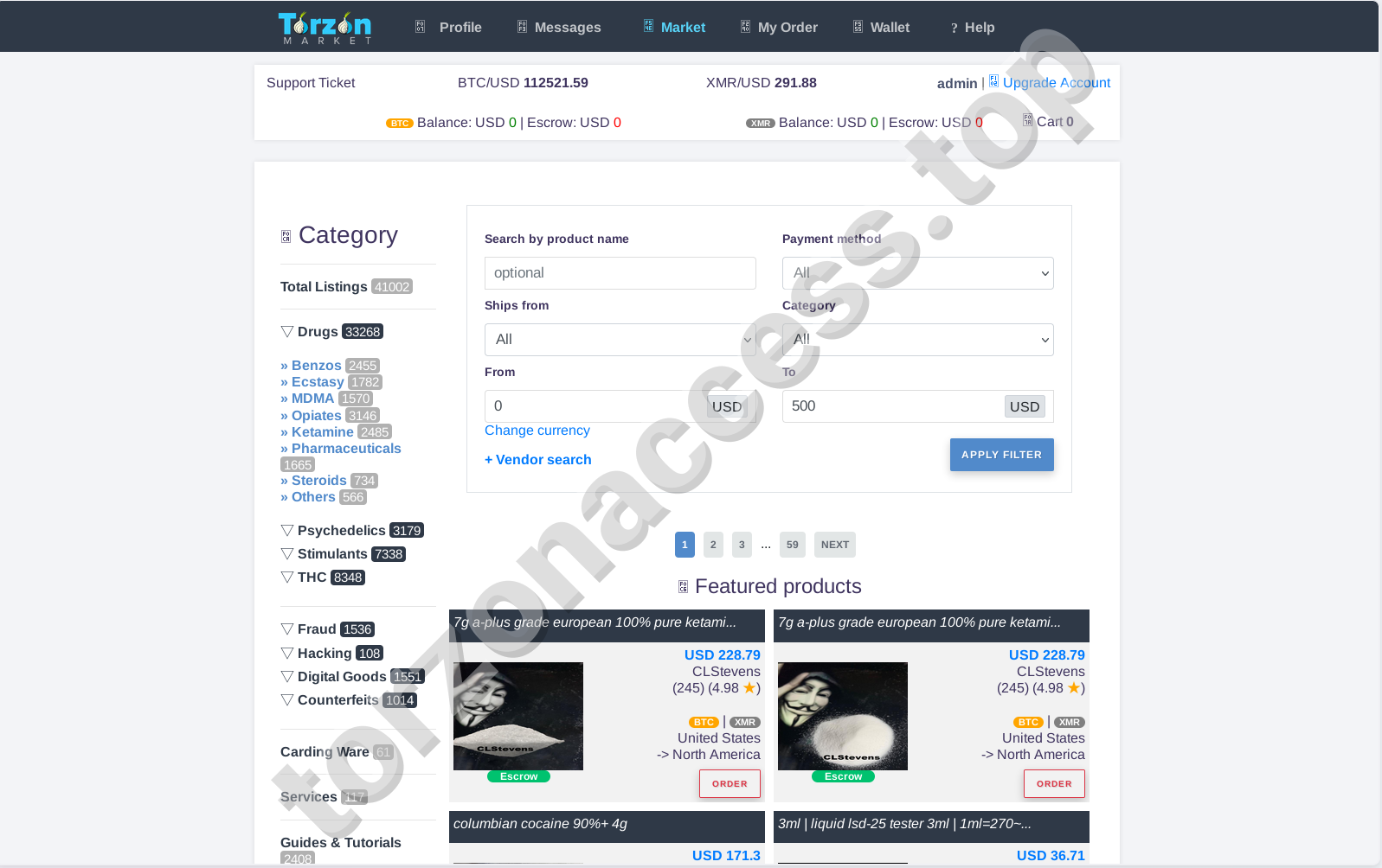 Torzon Market Products Catalog